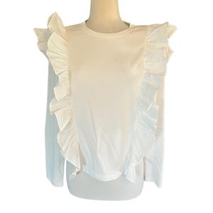 English Factory white blouse with puffy sleeve